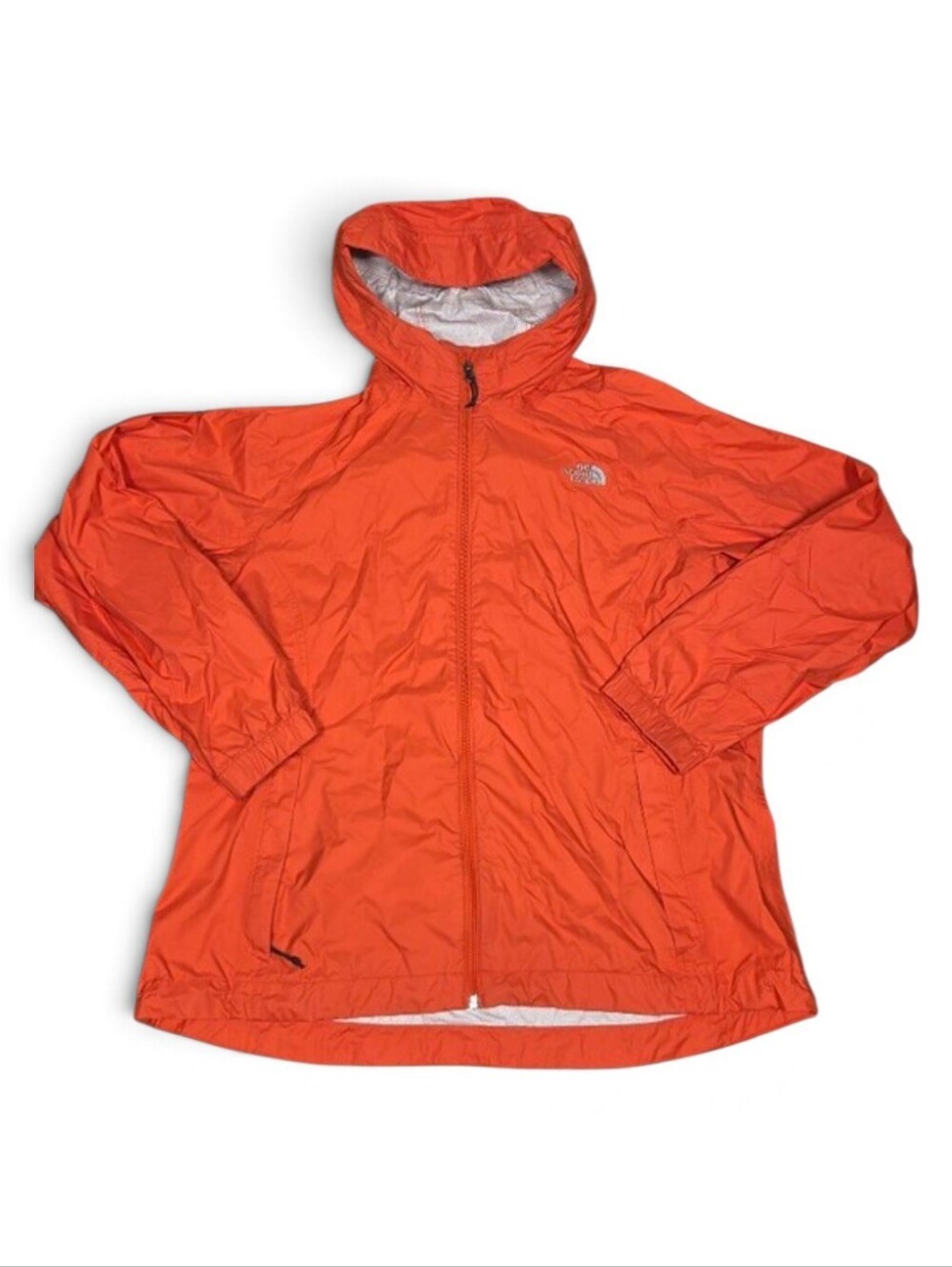 The North Face Ripstop Waterproof Rain Jacket Hood HyVent Orange Women's XL Zip